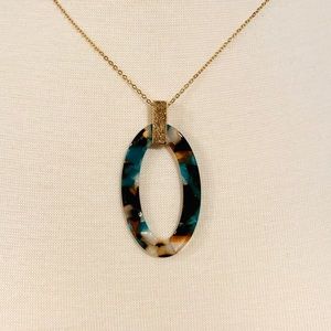 Acetate oval necklace